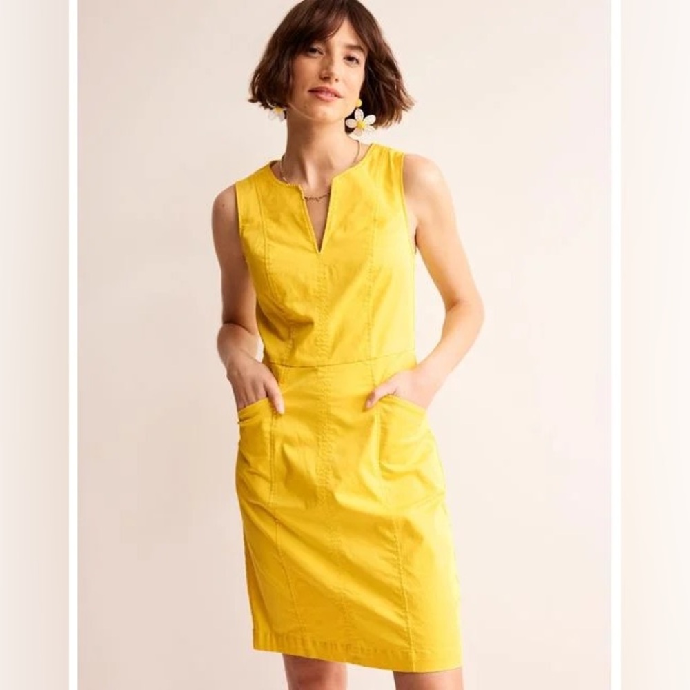 Boden Women's Yellow Helena Chino Short Dress